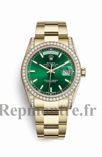Réplique montre Rolex Day-Date 36 cosses en jaune de 118388 cadran vert m118388-0195 - Cliquez sur l'image pour la fermer