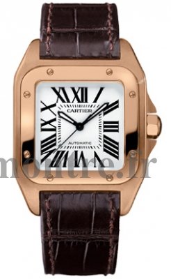 Réplique Cartier Santos 100 18k Rose Or Medium Marron Alligator Sangle W20108Y1 - Cliquez sur l'image pour la fermer