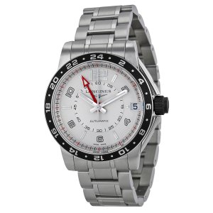 Réplique Longines Admiral GMT argent Dial Acier inoxydable Montre Homme L3.668.4.76.6