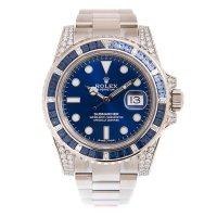 Replique Rolex Submariner automatique Chronometer Diamond Cadran bleu montre 116659PAVEO