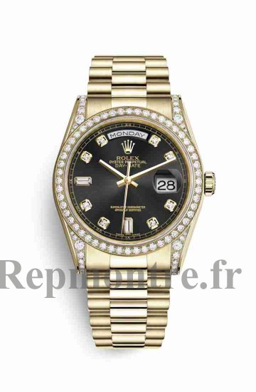 Réplique montre Rolex Day-Date 36 jaune 18 ct en semble de cosses 118388 noir Set Cadran m118388-0021 - Cliquez sur l'image pour la fermer