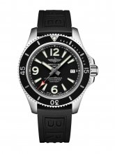 qualite superieure Réplique Breitling Superocean 42 Cadran noir Noir Rubber Strap pour hommes