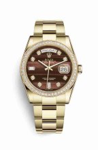 Réplique montre Rolex Day-Date 36 jaune 118348 Bulls Eye Set Cadran m118348-0162