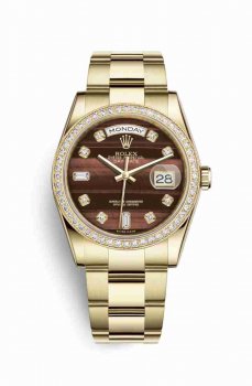 Réplique montre Rolex Day-Date 36 jaune 118348 Bulls Eye Set Cadran m118348-0162