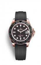 Replique Montre Rolex Yacht-Master 37 matt Noir Cerachrom 18 ct EveOr Rose M268655-0017