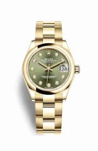 Réplique montre Rolex Datejust 31 jaune 18 ct 278248 verts olive Cadran m278248-0017