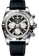 qualite superieure Réplique Breitling Chronomat 44 Inoxydable Acier / Onyx Noir / Croco Rubber / Folding (AB011012/B967/296S/A20D.4)