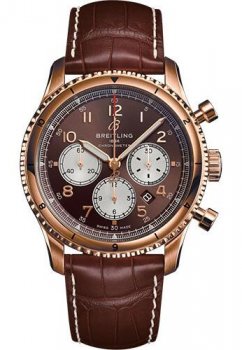 Réplique de Breitling Aviator 8 B01 Chronographe 43 Or Rouge RB0119131Q1P2