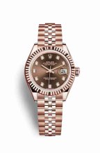 Réplique montre Rolex Datejust 28 Everose 279175 Set chocolat Cadran m279175-0010