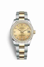 Réplique montre Rolex Datejust 31 Jaune Roles jaune 18 ct 178383 m178383-0013