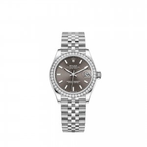 Réplique montre Rolex Datejust 31 Bracelet Jubile Rolesor blanc cadran gris fonce m278384rbr-0020