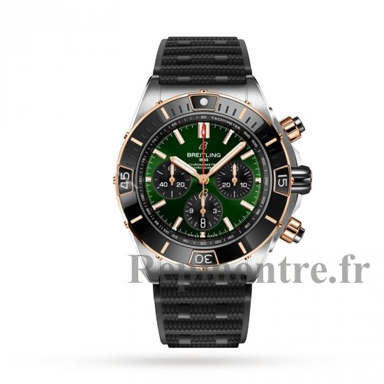 Breitling Super Chronomat B01 44 en acier inoxydable et bracelet en caoutchouc en or rouge 18 carats Replique de montre UB0136251L1S1 - Cliquez sur l'image pour la fermer