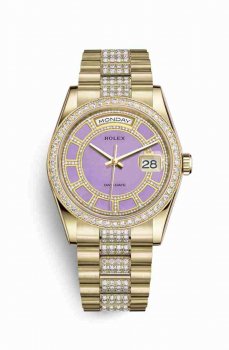 Réplique montre Rolex Day-Date 36 jaune 18 ct 118348 Carrousel m118348-0195