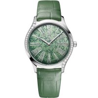 Omega De Ville Tresor 36 Acier Inoxydable Alligator Vert Jasmin 428.18.36.60.10.002