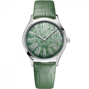 Omega De Ville Tresor 36 Acier Inoxydable Alligator Vert Jasmin 428.18.36.60.10.002