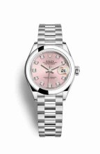 Réplique montre Rolex Datejust 28 279166 Rose sertie de Cadran m279166-0005