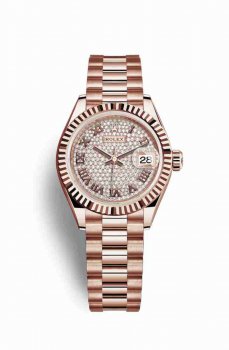 Réplique montre Rolex Datejust 28 Everose 279175 cadran de m279175-0023