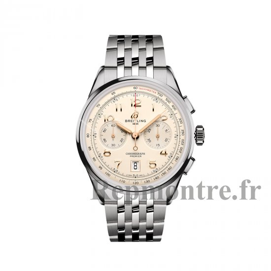 Breitling Premier B01 Chronographe 42 mm Replique de montre pour homme Acier inoxydable creme AB0145211G1A1 - Cliquez sur l'image pour la fermer