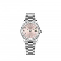 Réplique Rolex Datejust 31 Bracelet President en or blanc avec cadran rose m278289rbr-0022