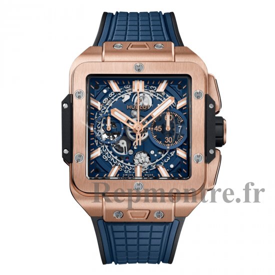 Hublot Square Bang Unico King Or Bleu 42 mm Replique montre pour homme 821.OX.5180.RX - Cliquez sur l'image pour la fermer