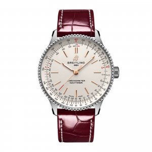 Replique montre Breitling Navitimer 36 mm pour femme Alligator argente A17327211G1P1