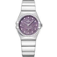Omega Constellation Manhattan 28 Quartz Acier Inoxydable Diamant Violet Supernova 131.15.28.60.60.001