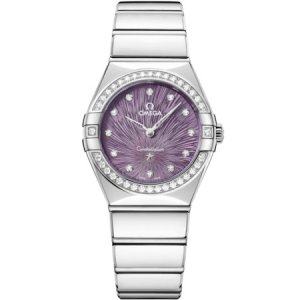 Omega Constellation Manhattan 28 Quartz Acier Inoxydable Diamant Violet Supernova 131.15.28.60.60.001