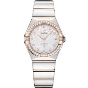 Omega Constellation Manhattan 28 Quartz Acier Inoxydable Moonshine Or Diamant MOP Supernova 131.25.28.60.55.003