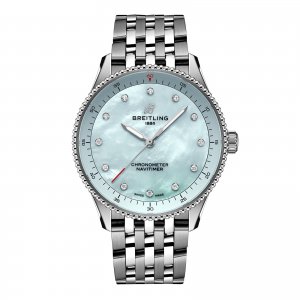 Copie montre Breitling Navitimer 32 mm pour femme Nacre bleue A77320171C1A1