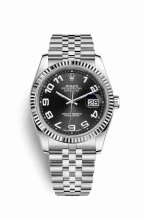 Réplique montre Rolex Datejust 36 Blanc Roles en blanc 116234 Noir Cadran m116234-0107