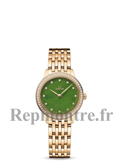 Omega De Ville Quartz 27,5 en or jaune diamants jade et diamants 434.55.28.60.99.001 - Cliquez sur l'image pour la fermer