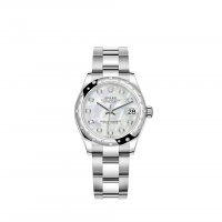 Réplique Rolex Datejust 31 Bracelet Oyster a cadran en nacre blanche Rolesor m278344rbr-0005