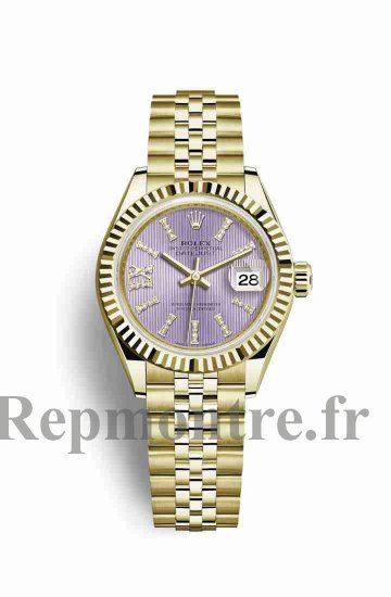 Réplique montre Rolex Datejust 28 jaune 18 ct 279178 Set de lilas Cadran m279178-0012 - Cliquez sur l'image pour la fermer