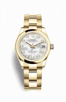 Réplique montre Rolex Datejust 31 jaune 18 ct 278248 nacres blancs Cadran m278248-0015