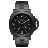 Panerai Luminor 1950 44 3 jours GMT automatique Ceramica bracelet noir PAM01674