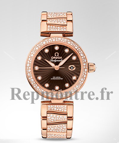 Réplique Omega DeVille Damesmatic marron Dial Rose Or diamant Montre 425.65.34.20.63.003 - Cliquez sur l'image pour la fermer
