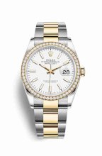 Réplique montre Rolex Datejust 36 Jaune Roles jaune 18 ct 126283RBR AB2030161C1A1