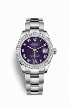 Réplique montre Rolex Datejust 31 Blanc Roles blanc 178384 Violet en semble Cadran m178384-0027
