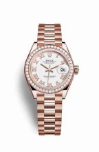Réplique montre Rolex Datejust 28 Everose 279135RBR m279135rbr-0023
