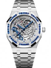 Audemars Piguet Royal Oak 41 Double Balancier Squelette Or Blanc Baguette Saphir Bleu 15412BC.SS.1220BC.02