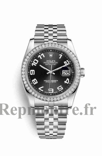 Réplique montre Rolex Datejust 36 Blanc Role en blanc 116244 Noir Cadran - Cliquez sur l'image pour la fermer
