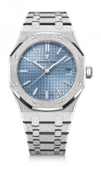 Replique Audemars Piguet Royal Oak Selfwinding 34 Frosted White Gold Blue 77353BC.GG.1263BC.01