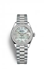 Replique Montre Rolex Dame-Datejust 18 ct Blanc Or M279139RBR-0008