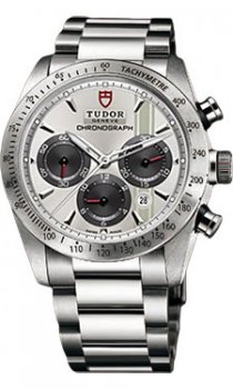 Réplique Tudor Fastrider cronografo pulsera de plata indice 42000-95730