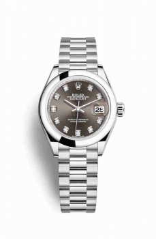 Réplique montre Rolex Datejust 28 279166 Set de gris fonce Cadran m279166-0011
