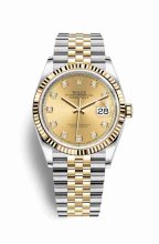 Réplique montre Rolex Datejust 36 Jaune Roles jaune 126233 m126233-0017