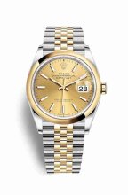 Réplique montre Rolex Datejust 36 Jaune Roles jaune 18 ct 126203 m126203-0015