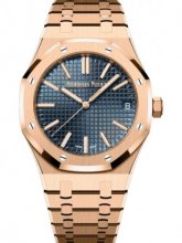 Replique Montre Audemars Piguet Royal Oak Automatique 50e Anniversaire Ou Rose 41mm Bleue Cadran 15510OR.OO.1320OR.01