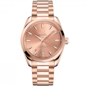 Omega Seamaster Aqua Terra 150M Master Chronometer 220.50.38.20.10.001 38mm bracelet en acier inoxydable Sedna Gold Rose