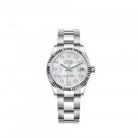 Réplique Rolex Datejust 31 Cadran en nacre blanche Rolesor serti de diamants
